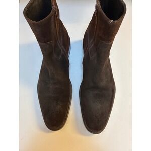 To Boot New York Adam Derrick Mens Brown Suede Side Zip Boots 10.5 Made in Italy